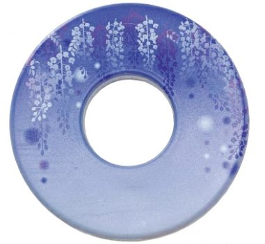 Wisteria flower tsuba for kendo shinai, decorative Japanese floral design