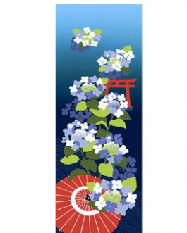 Tenugui Ajisai Wageshiki