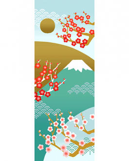 Tenugui Fuji green spring